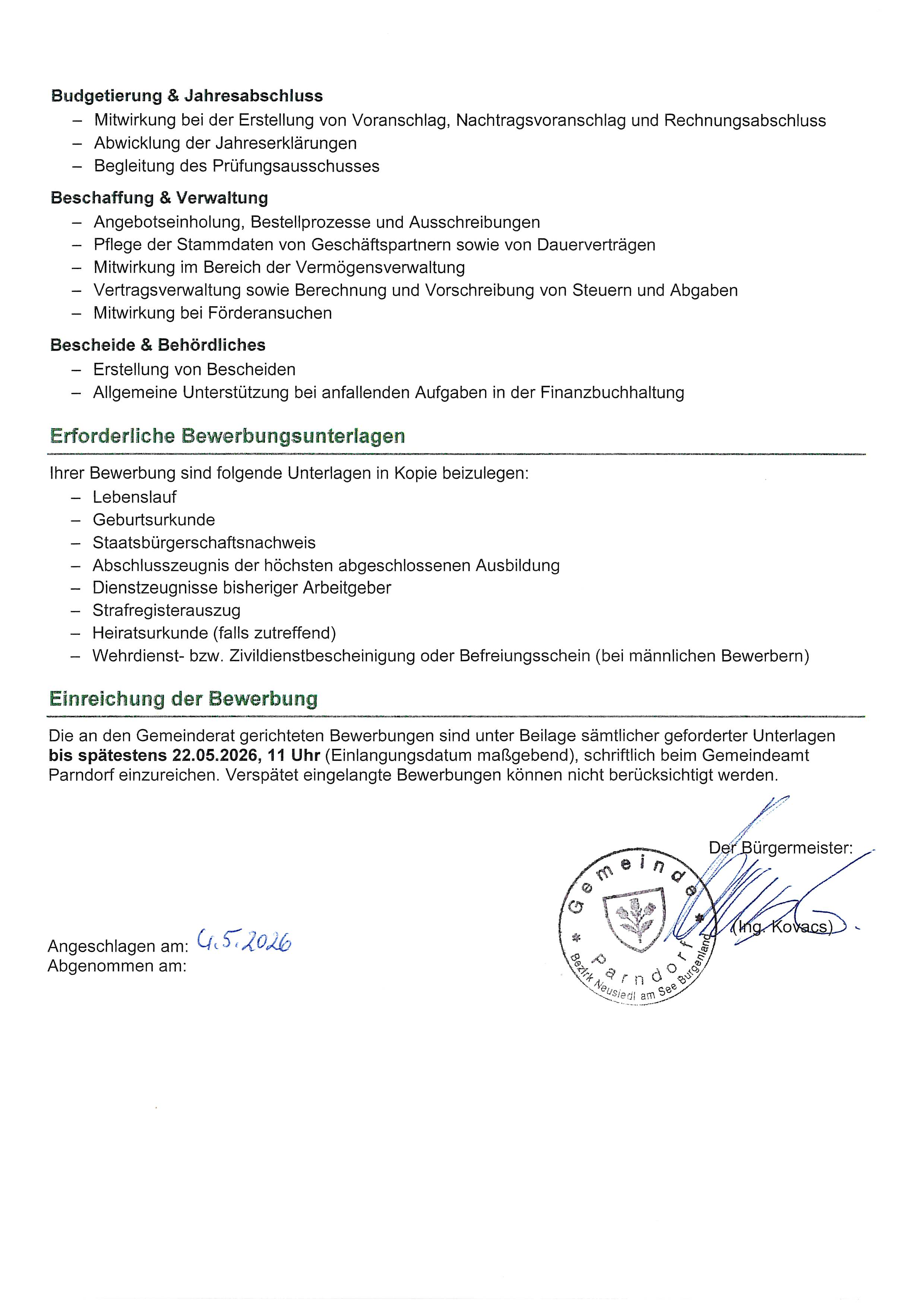 Stellenausschreibung Seite 2