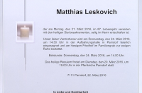 Leskovich Matthias im 87. Lebensjahr