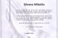 Miletits Silvana im 65. Lebensjahr
