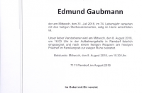 Gaubmann Edmund im 74. Lebensjahr
