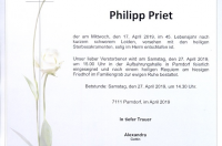 Priet Philipp im 45. Lebensjahr