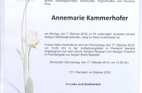 Kammerhofer Annemarie im 74. Lebensjahr