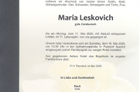 Leskovich Maria im 71. Lebensjahr