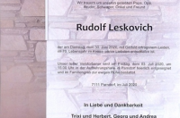Leskovich Rudolf im 76. Lebensjahr