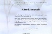 Simonich Alfred im 73. Lebensjahr