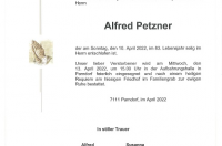 Alfred Petzner im 83. Lebensjahr