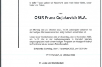 OStR Franz Gojakovich M.A. im 98. Lebensjahr