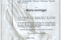 Maria Gettinger im 96. Lebensjahr