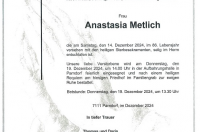 Anastasia Metlich im 86. Lebensjahr