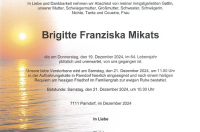 Brigitte Franziska Mikats im 64. Lebensjahr