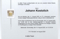 Johann Kostolich im 72. Lebensjahr