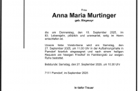 Anna Maria Murtinger im 83. Lebensjahr